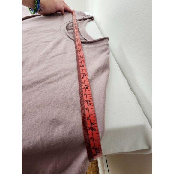 Lagenlook Mauve Long Sleeve Tunic Dress Big Pocket & Drawstring Sinch Hem Artsy - Picture 7 of 10